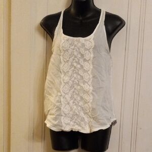 Hollister White Camisole with Lace Front